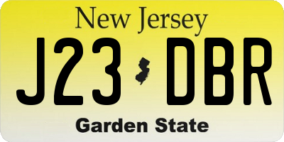NJ license plate J23DBR