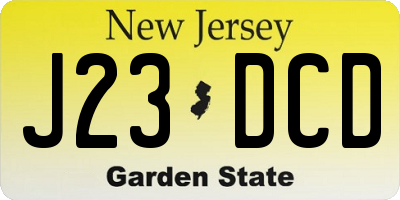 NJ license plate J23DCD
