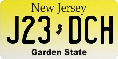 NJ license plate J23DCH
