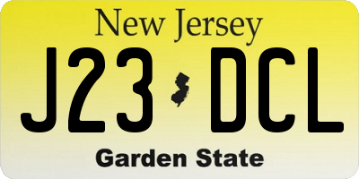 NJ license plate J23DCL
