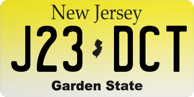 NJ license plate J23DCT
