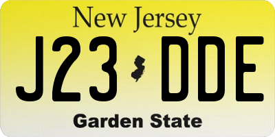 NJ license plate J23DDE