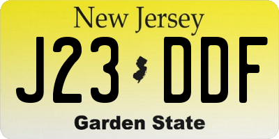 NJ license plate J23DDF