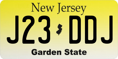 NJ license plate J23DDJ