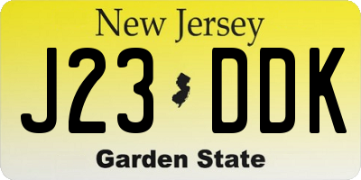 NJ license plate J23DDK