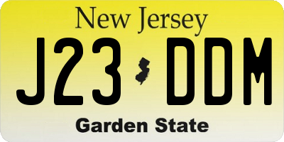 NJ license plate J23DDM
