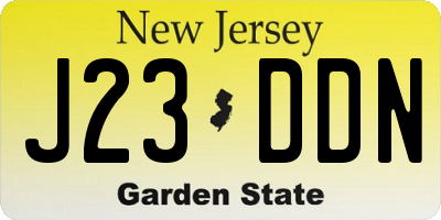 NJ license plate J23DDN