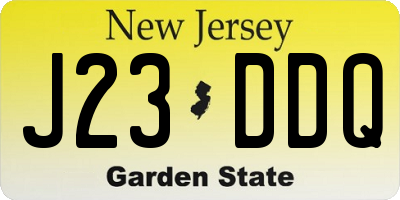 NJ license plate J23DDQ