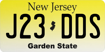 NJ license plate J23DDS