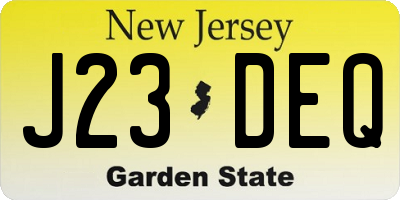 NJ license plate J23DEQ