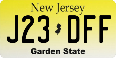 NJ license plate J23DFF
