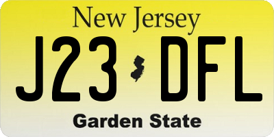 NJ license plate J23DFL