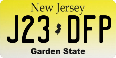 NJ license plate J23DFP
