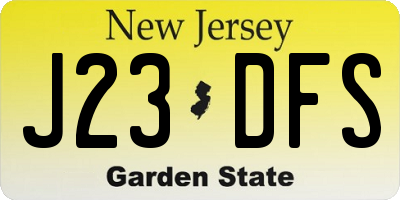 NJ license plate J23DFS