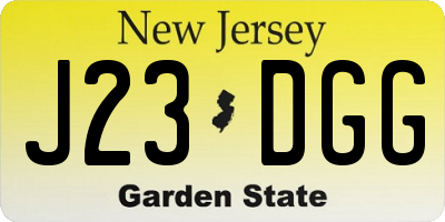 NJ license plate J23DGG