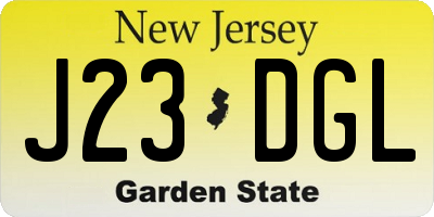 NJ license plate J23DGL