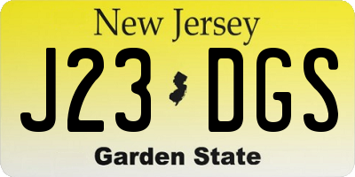 NJ license plate J23DGS