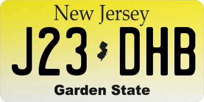 NJ license plate J23DHB