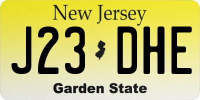 NJ license plate J23DHE