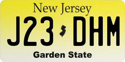 NJ license plate J23DHM