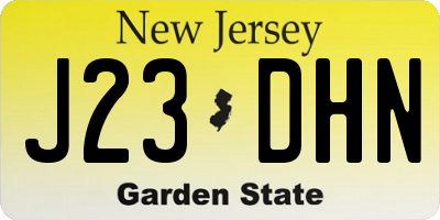 NJ license plate J23DHN