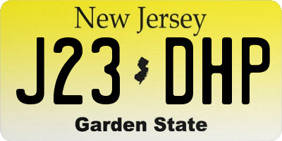 NJ license plate J23DHP