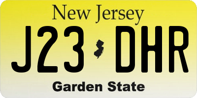 NJ license plate J23DHR