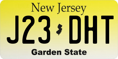 NJ license plate J23DHT