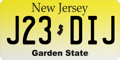 NJ license plate J23DIJ