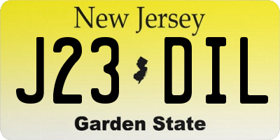 NJ license plate J23DIL