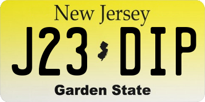 NJ license plate J23DIP