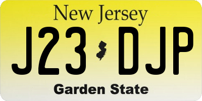 NJ license plate J23DJP