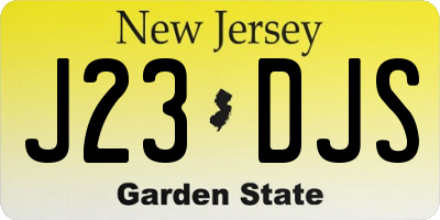 NJ license plate J23DJS