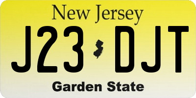 NJ license plate J23DJT