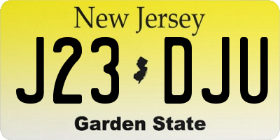 NJ license plate J23DJU