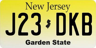 NJ license plate J23DKB