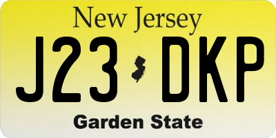 NJ license plate J23DKP