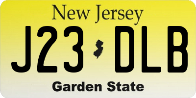 NJ license plate J23DLB