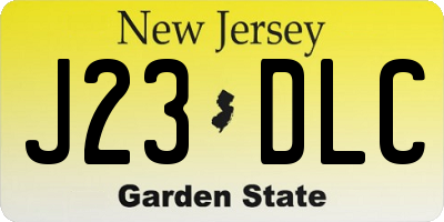 NJ license plate J23DLC
