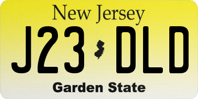 NJ license plate J23DLD