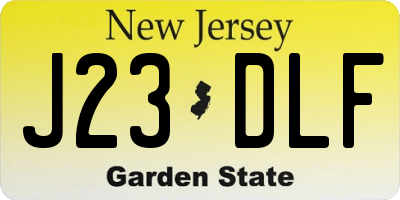 NJ license plate J23DLF