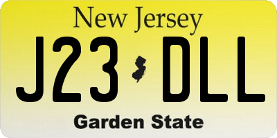 NJ license plate J23DLL