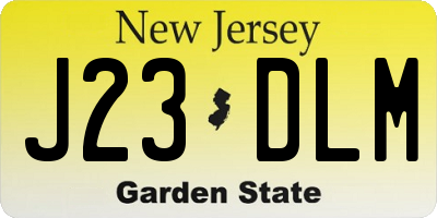 NJ license plate J23DLM