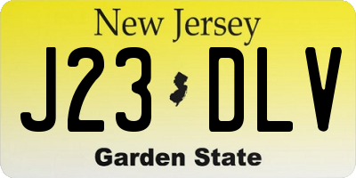 NJ license plate J23DLV