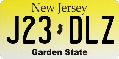 NJ license plate J23DLZ