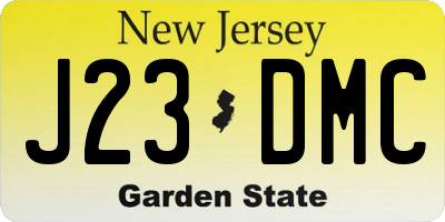 NJ license plate J23DMC