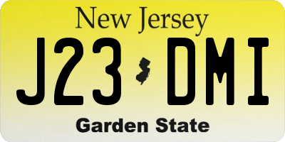 NJ license plate J23DMI
