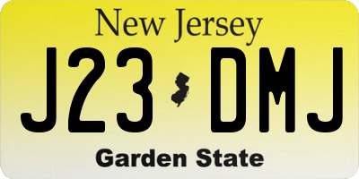 NJ license plate J23DMJ