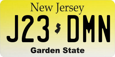 NJ license plate J23DMN