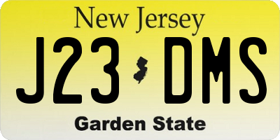 NJ license plate J23DMS